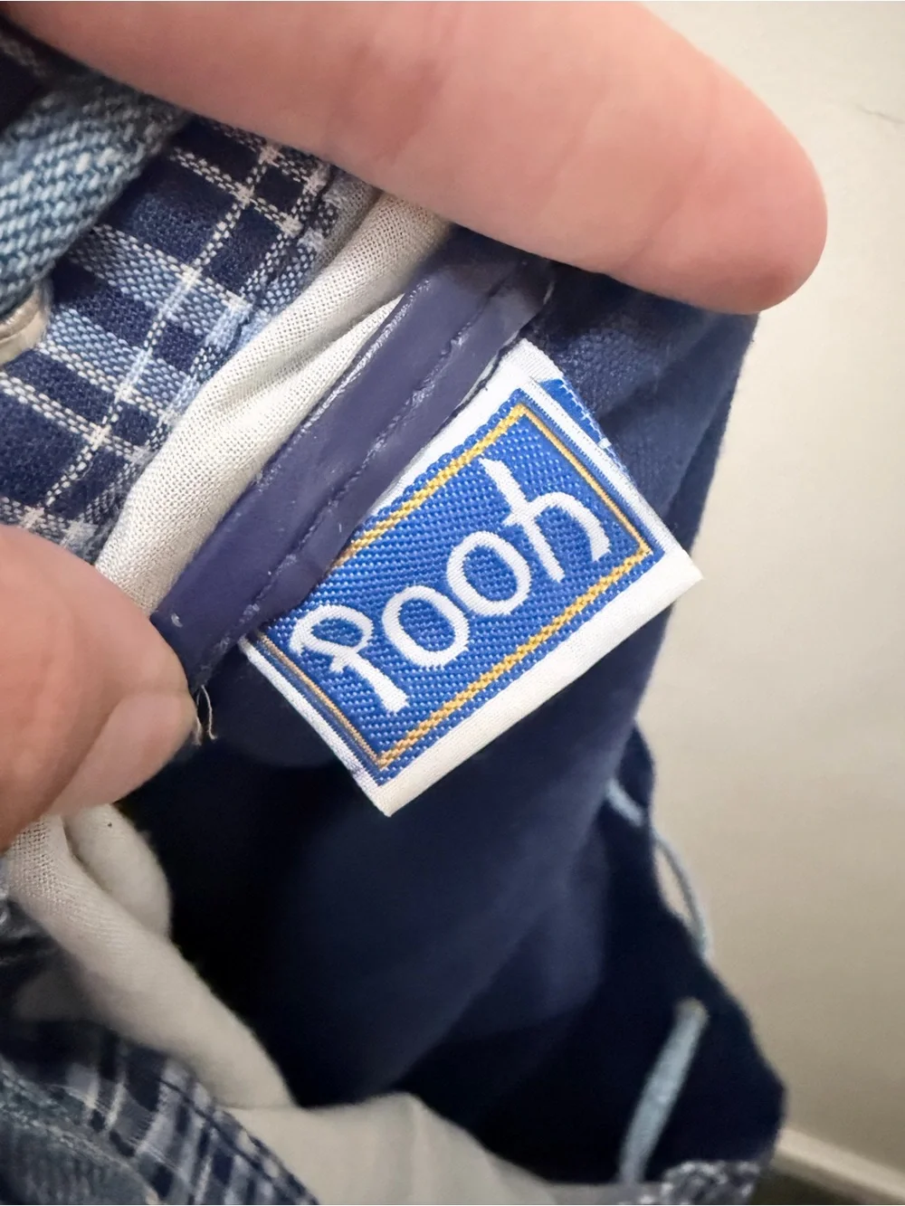 Vintage 90s Denim Jean Plaid Winnie The Pooh Floral Book Bag Character School